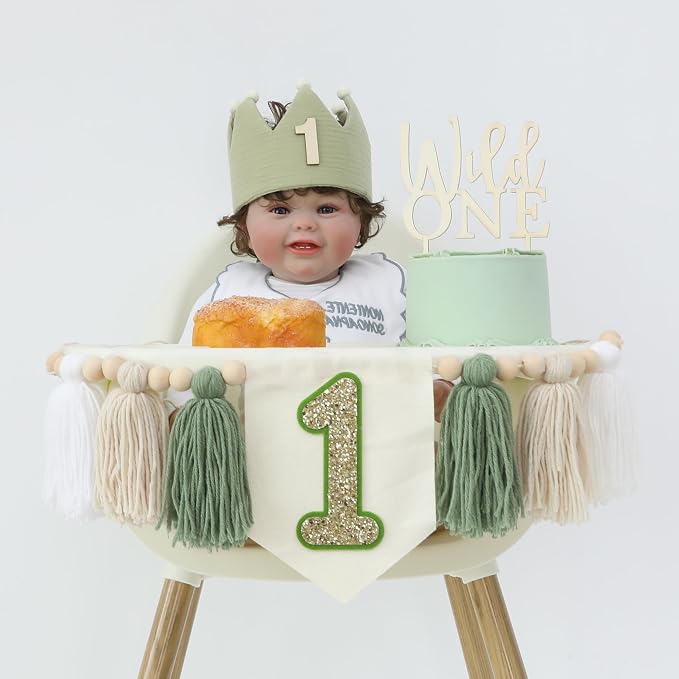 Wild One Decorations Boy 1st Birthday Highchair Banner 1 Year Old Birthday