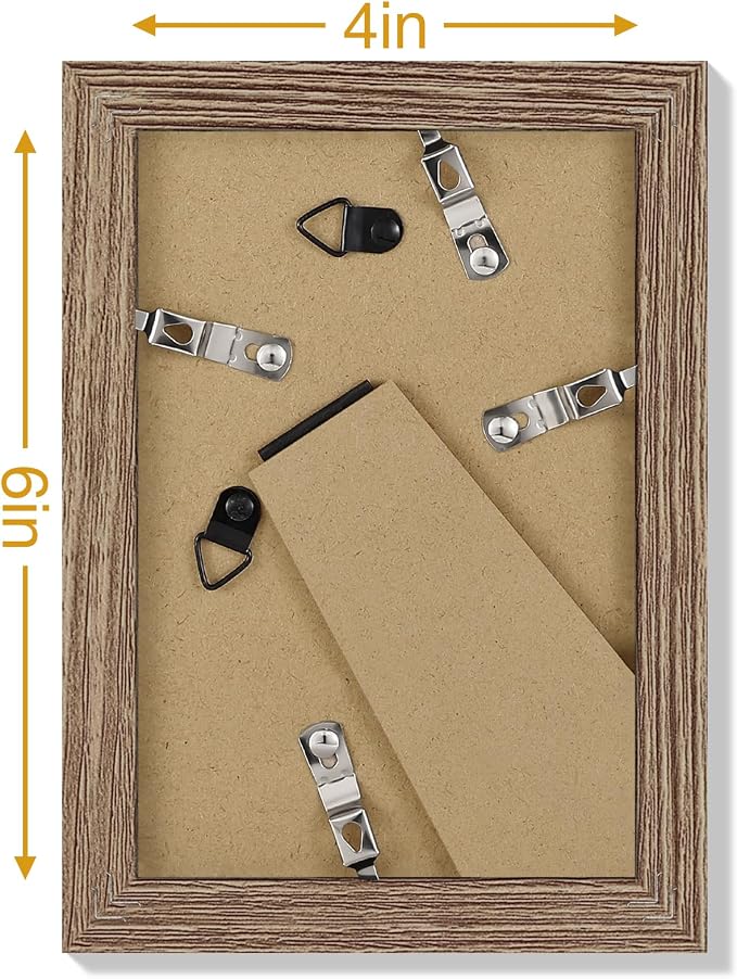Vittanly 5x7 Picture Frames Set of 9 for Wall Mount or Tabletop, Dark Oak | Display Pictures 4x6 with Mat or 5x7 without Mat, Small Photo Frames, Engineered Wood with Shatter Resistant Plexiglass