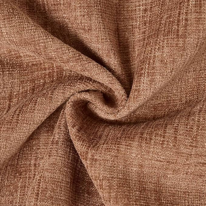 JUSPURBET Mocha 16x24 Throw Pillow Covers Set of 2 Decorative Pillow Covers for Couch Sofa Bed Cozy Chenille Lumbar Cushion Covers Cases with Invisible Zipper for Living Room Home Decor
