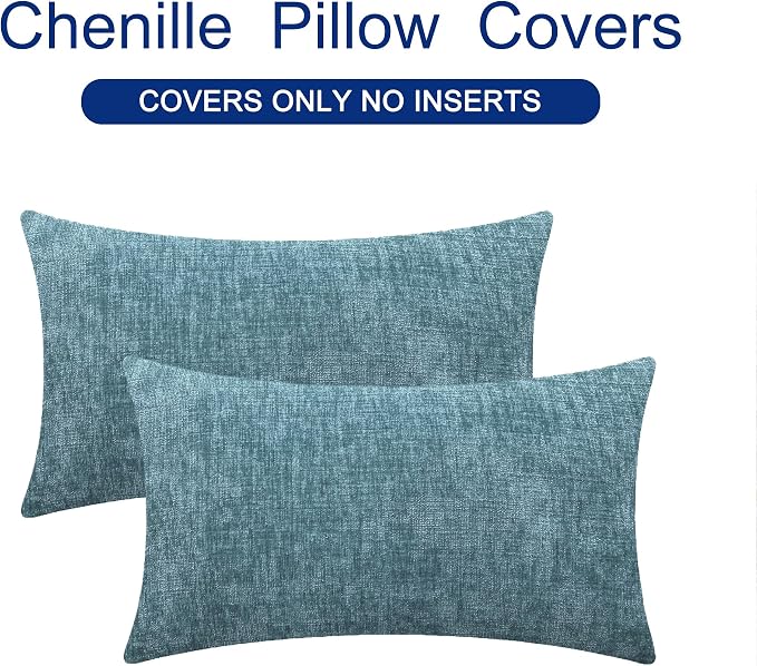 CaliTime Decorative Couch Throw Pillow Covers 20 X 12 Inches Smoke Blue