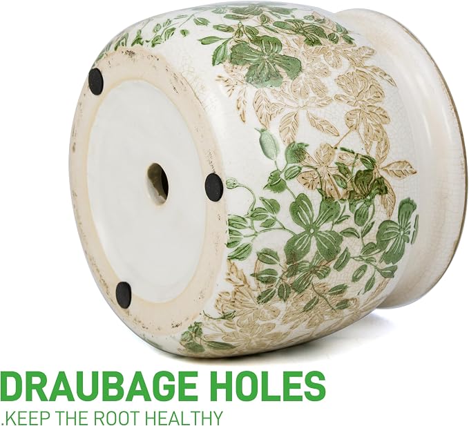 Dosayes Vintage Plant Pot,6.29 inch Ceramic Flower Pot with Drainage