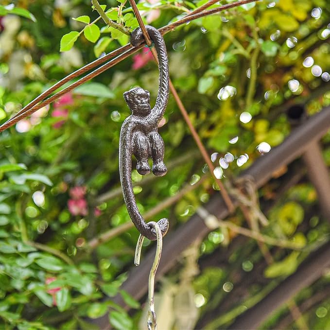 Sungmor Cast Iron Plant Hangers, 2PC 7.9 Inches Monkey Hooks