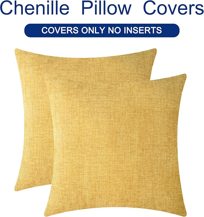 CaliTime Decorative Couch Throw Pillow Covers 20 X 20 Inches Gold