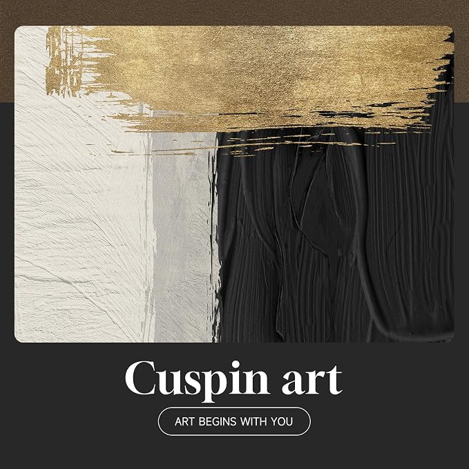 Framed Black and White Abstract Wall Art Set, 3 Piece Modern Canvas Prints | Modern Paintings, Minimalist Artwork, Gold Beige Block Pictures, Wood Frame, Living Room Office Bedroom Wall Decor 16x24 Inch