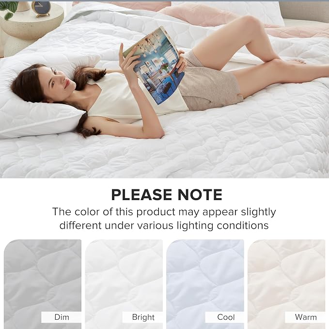 Comfort Spaces Kienna Queen Quilt Bedding Set 3 Piece, 90"x90" White Ogee | Soft Cozy Lightweight Summer Coverlet Full Size, Quilted Bedspreads Extra Layer, Modern Casual Bedroom Decor, OEKO-TEX