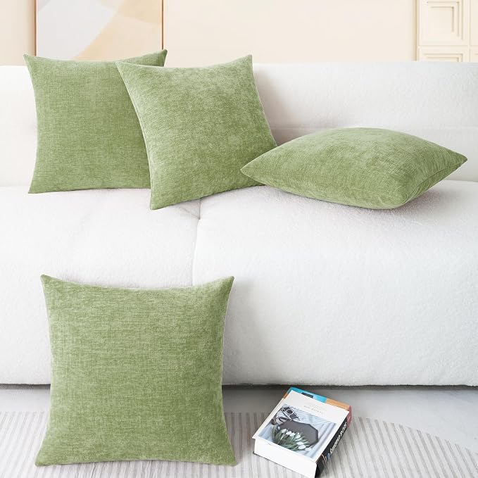 CaliTime Decorative Couch Throw Pillow Covers 18 X 18 Inches Sage Green