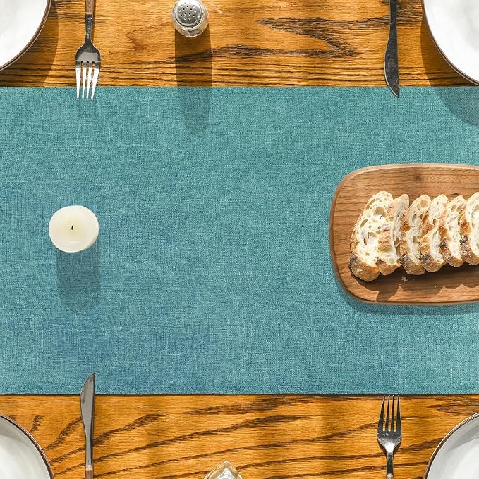 Artoid Mode Turquoise Aqua Table Runner, Seasonal Summer Washable Kitchen Dining Table Decoration for Home Party Decor 13x72 Inch