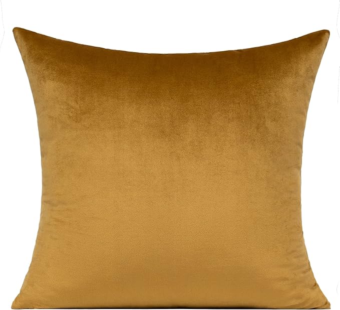 VAKADO Gold Velvet Throw Pillow Covers 24x24 Christmas Decorations Square Cozy Soft Solid Color Decorative Cushion Cases Home Decor for Couch Patio Sofa Bedroom Car Set of 2