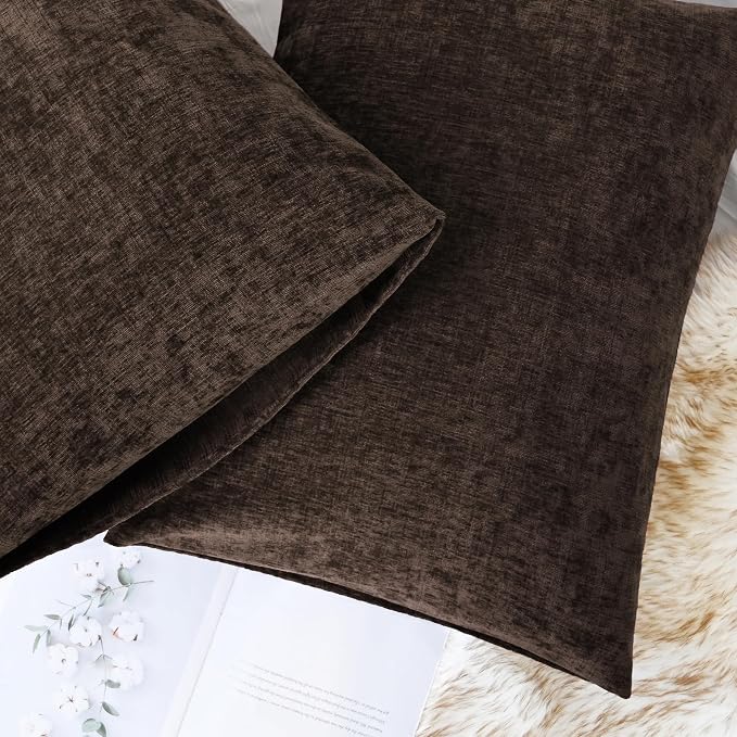 CaliTime Decorative Standard Throw Pillow Covers 26 X 20 Inches Coffee