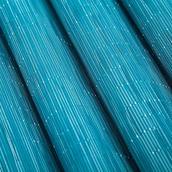 SHACOS Woven Vinyl Placemats Set of 6 Wipe Clean Wasahble Place Mats for Dining Table Heat Resistant Non Slip Table Mats (6, Teal Blue)