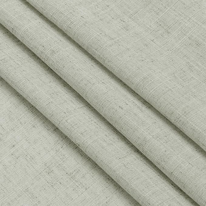 Sage Green Curtains 84 Inch Length 2 Panels Back Tab Rod Pocket Light Filtering Semi Sheer Drapes Linen Cotton Textured Airy Farmhouse Living Room Decor Light Green Curtains for Bedroom