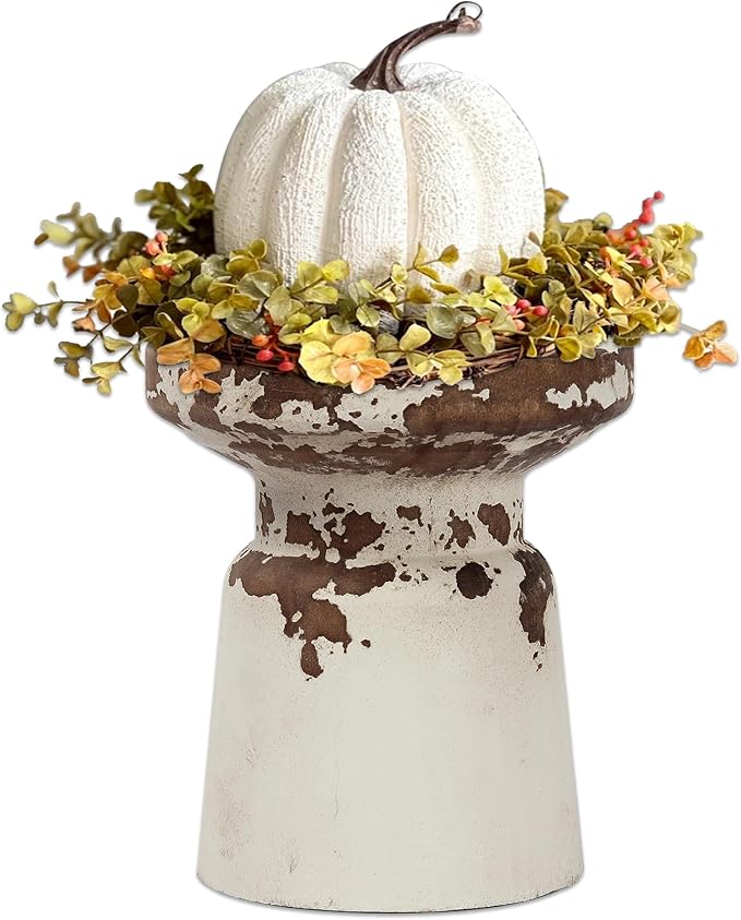 SOFE Rustic Wood Candle Holders Pillar, Handmade Distressed