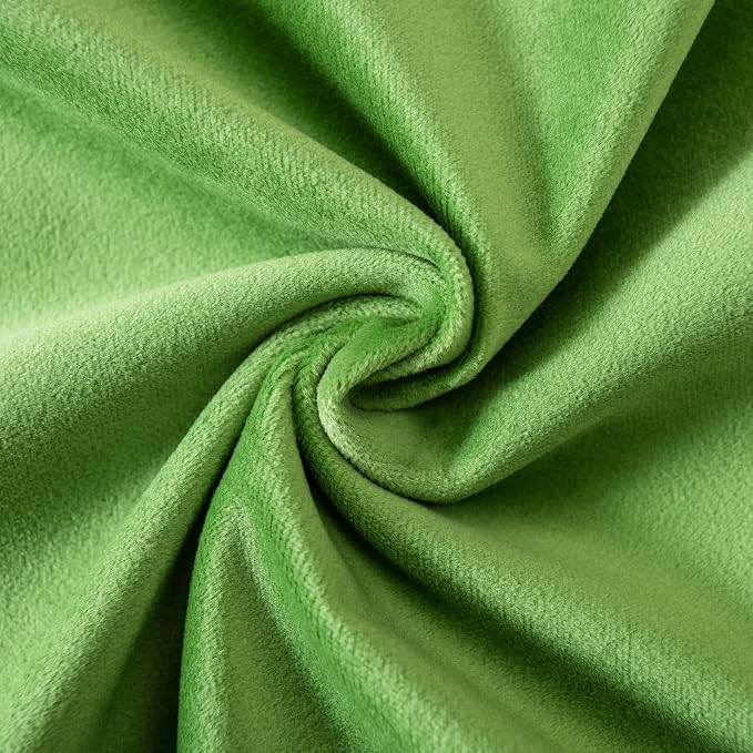 JUSPURBET 12x20 Lumbar Velvet Throw Pillow Covers Set of 2,Apple Green