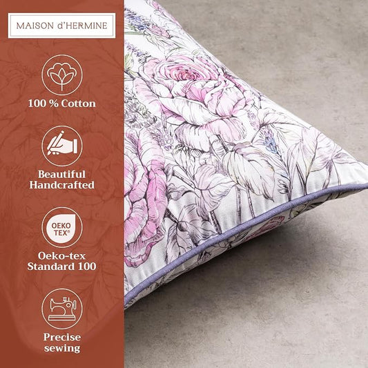 Cotton Throw Pillow Cover 20x20 Inch Decorative Single Pack