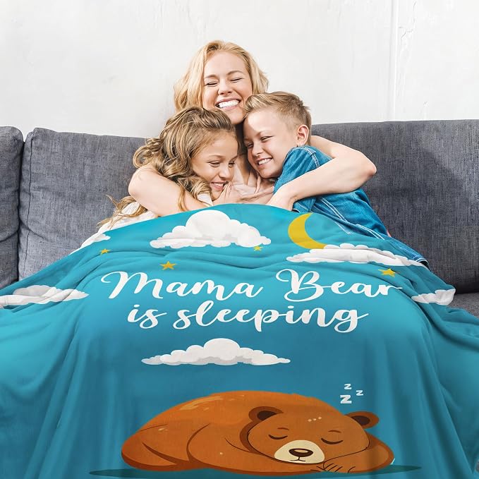 Mom Blanket in Gift Ready Packaging | Cozy Dyed Fleece Throw Blanket | 50"x60" for Couch or Bed - Unique Mom Gift for International Women's Day | Special Present from Daughter or Son