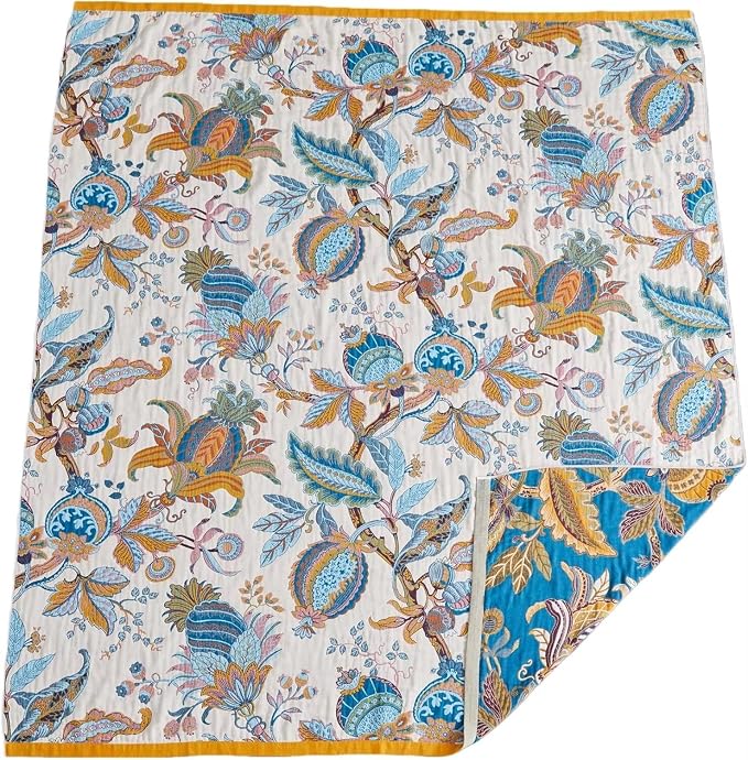 Boho Throw Blanket for Bed 100% Cotton Bohemian Blankets Ultra Soft Woven Muslin Decorative Blankets All Seasons Vintage Quilt Knitted Blanket for Sofa Chair(Beige, 80"x90")