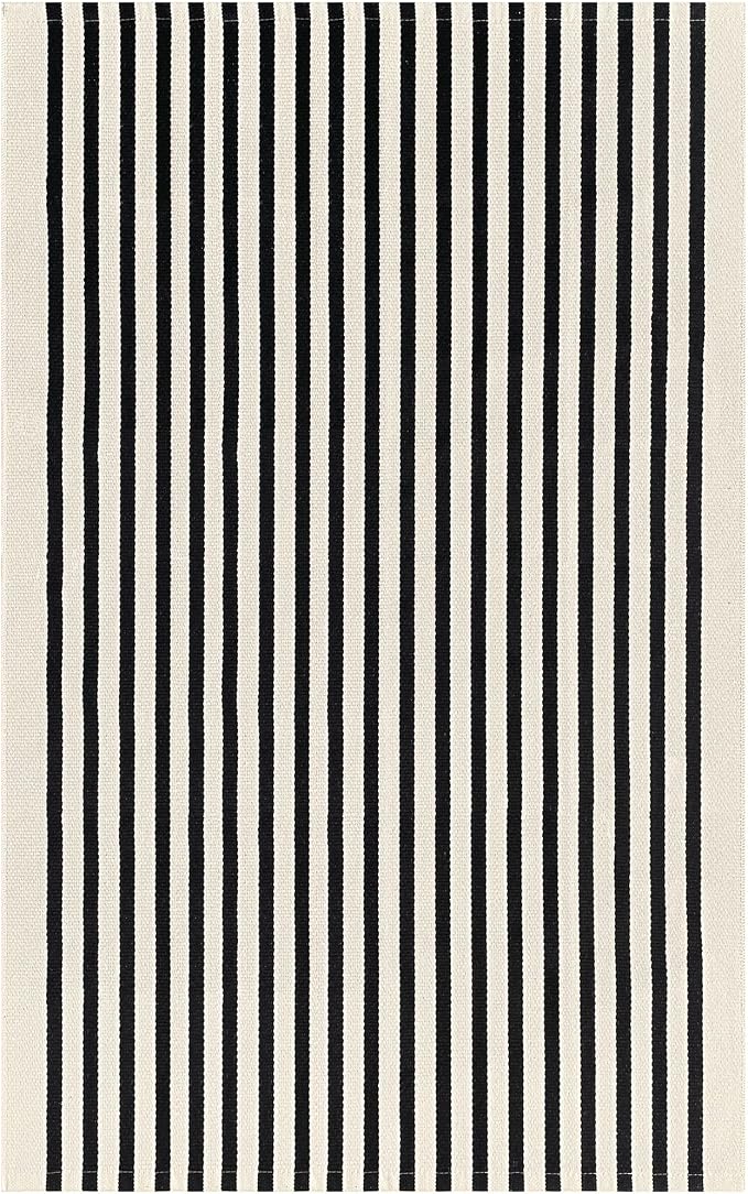 KILOCOCO Beige Striped Rug 5x7 Area Rugs for Living Room Washable Porch Rug | Machine Washable Front Door Rug, Cotton Outdoor Rugs, Low Pile Bedroom Rug, Woven Layered Rugs for Patio Dining Room