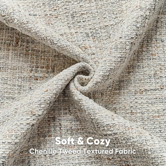 FUTEI Pack of 2 Chenille Tweed Vintage Throw Pillow Covers 20x20 Inch Soft Decorative Cushion Case Modern Farmhouse Accent for Couch Bed Living Room, Grey