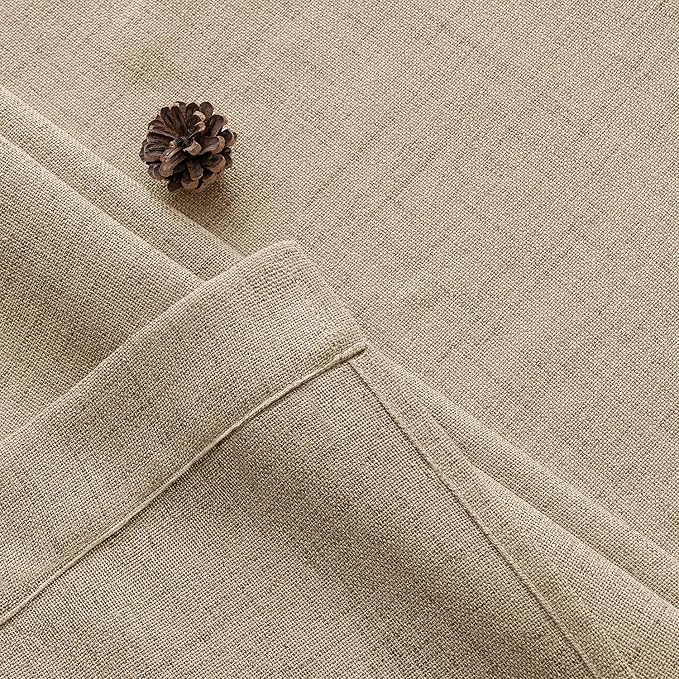 MIULEE Faux Linen Curtains Panels Semi Sheer Curtain with Back Tab Rod Pocket, Light Filtering Window Privacy Burlap Drapes for Living Room Bedroom Copper Brown 42" W x 84" L (Pack of 2)