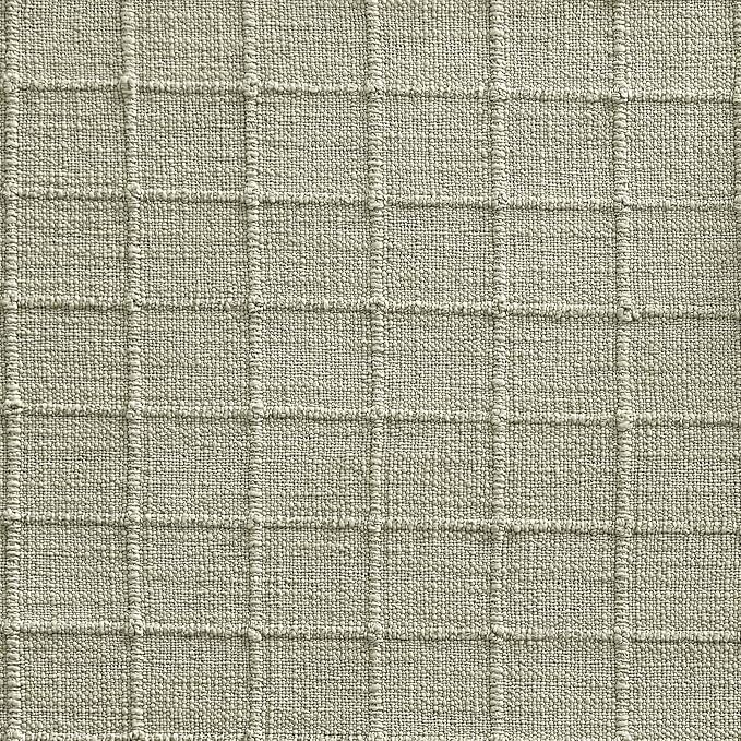 ZeeMart Artisanal Grid Linen Table Runner, 13x48 Inches Seeding Green | Heavy Textured, Durable Thick Fabric, Farmhouse Handwoven Feel Linen Runner, Easy Care Table Decor for Kitchen Dining Room