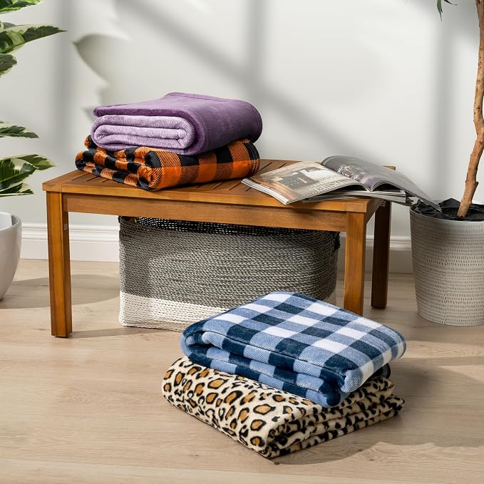 PAVILIA Purple Ombre Fleece Throw Blanket for Couch Sofa Bed, 50x60