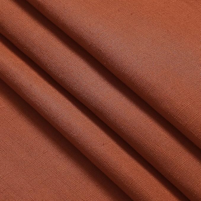 Terracotta Long Linen Curtains 102 Inches Long 2 Panel Set Back Tab Boho Rustic Farmhouse Curtain for Living Room Semi Sheer Floor to Ceiling Luxury Home Decor for Bedroom Office 60x102
