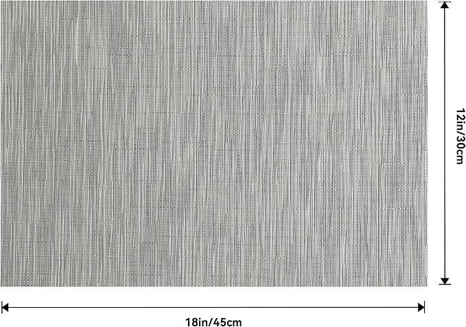 Leetaltree Silver Placemats Set of 8 - Heat Resistant Non-Slip Place mats for Dining Table, Washable Durable PVC Vinyl Woven Table Mats(Silver, 8)