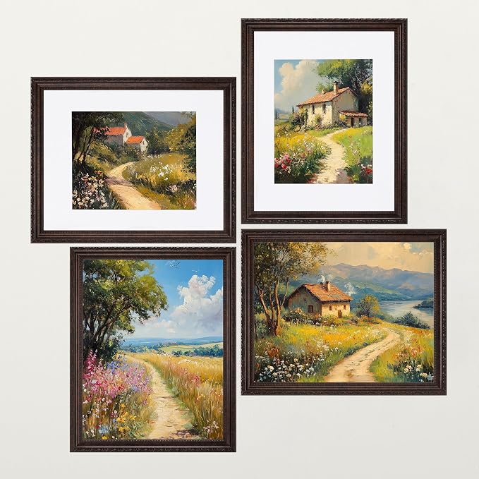 eletecpro 11x14 Vintage Picture Frame, Glass Cover, Brown, 2-Pack