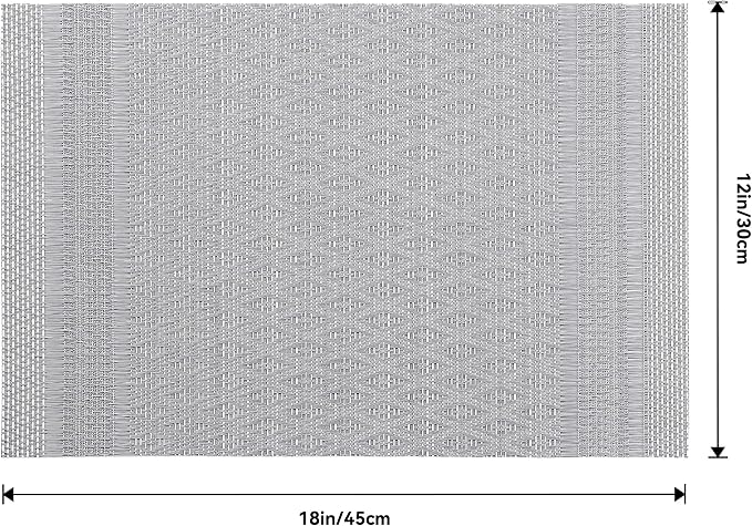 Leetaltree Lunar Grey Placemats Set of 8 - Heat Resistant Non-Slip Place mats for Dining Table, Washable Durable PVC Vinyl Woven Table Mats(Lunar Grey, 8)
