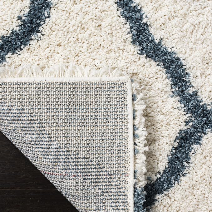 SAFAVIEH Hudson Shag Runner Rug 2'3"x10', Plush Ivory & Steel Blue SGH283T