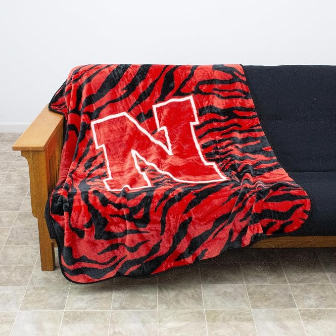 College Covers Nebraska Cornhuskers Raschel Throw Blanket, 60 in by 50 in