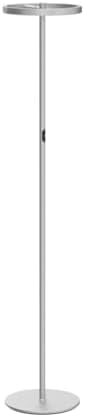 Brightech Halo Split Floor Lamp, Modern Bright LED Torchiere Floor Lamp for Offices - Dimmable, Tall Standing Lamp for Living Room or Bedroom - Adjustable Light w/Rotating Angles - Platinum Silver
