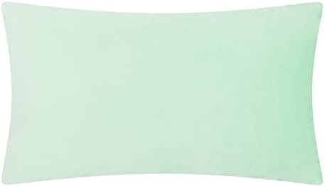 JWH 3D Flower Throw Pillow Cover Velvet Mint Green 12x20 Inches