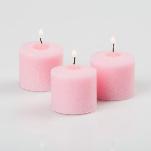 Set of 144 Richland Votive Candles Pink Unscented and 144 Clear Glass Eastland Votive Holders