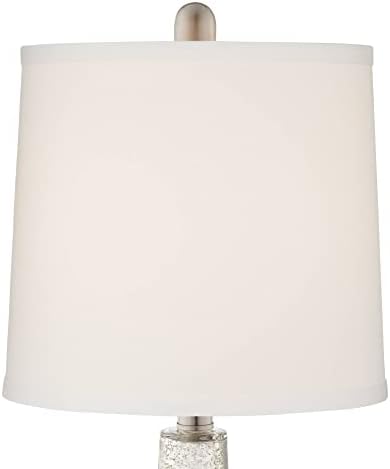 Ledger 21.75" High Table Lamp USB Set of 2 Silver Glass Table Top Dimmers