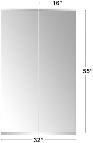 Home Gym Mirror for Wall, 55" x 16" x 2PCS Frameless Full Length Mirror | Tempered Glass, Large Workout Mirrors, for Home Gym, Dance Studio, Yoga Room, Garage Gym