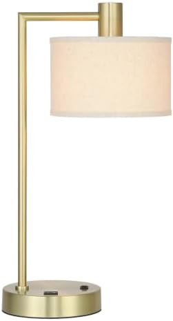 XiNBEi Lighting Table Lamp USB Desk Lamp for Bedroom, Satin Brass