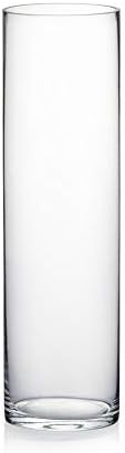 WGV Cylinder Vase, Diameter 5", Height 18", Clear Glass Floral Planter Container, Tall Centerpiece Arrangement for Wedding Party Event Home Office Decor, 1 Piece