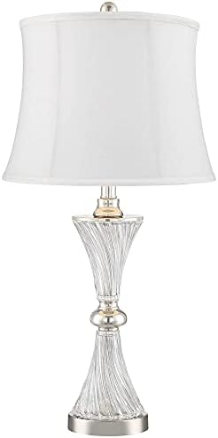Copeland 25.5" High Table Lamps Set of 2 Chrome Glass White Shade USB Port