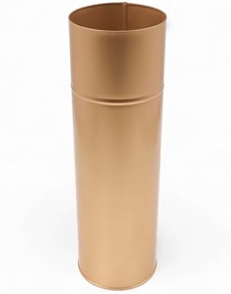 Hosley Gold Metal Tall Floor Vase with PVC Liner, 4-Inch Dia x 14-Inch H, Large Decorative Vase for Home Decor, Ideal for Floral Arrangements, Weddings, Parties, and Living Room Corner Decor