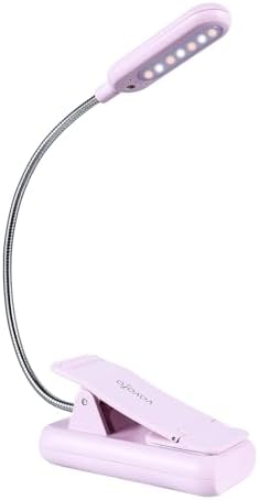 VAVOFO Rechargeable Book Light, Blue Light Blocking, Amber 1600K Clip On Reading Light, Eye Care 7 LEDs Kids Book Light for Reading in Bed with Power Indicator for Bookworms (Pink Purple)