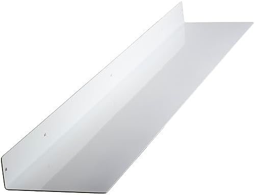 48x8 in Metal Floating Shelf White Wall Mounted - Made in The USA - Bedroom, Living Room, Bathroom, Kitchen