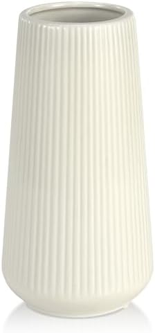Beige Ceramic Vase, GUKJOB Cute Flower Vase for Pampas Grass, Home, Living Room, Dining Table, Farmhouse, Office Decor, Bedroom, Table, and Kitchen Shelf (XL Beige)