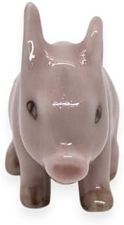 WitnyStore Tiny 1¼" Pink Sitting Pointed Ear Baby Pig Figurine - Miniature Hand Made Ceramic Pigs Swine Hog Piglet Livestock Farm Animals Cute Porcelain Decorative Collectible Figurines Décor Gifts