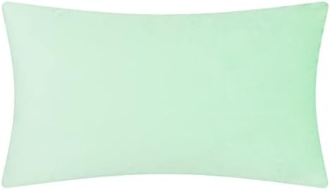 KINGROSE Luxury Solid 3D Flower Throw Pillow Cover, Mint Green, 12x20 Inch