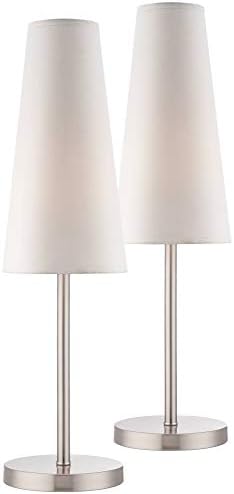 360 Lighting Snippet 26" Tall Accent Table Lamps Set of 2 Silver