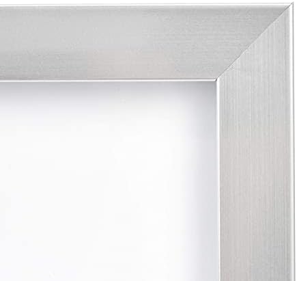 Amazon Basics Rectangular Photo Picture Frame Set, 8" x 10", Wall Hanging or Tabletop Display, Real Glass, Nickel, 2-Pack