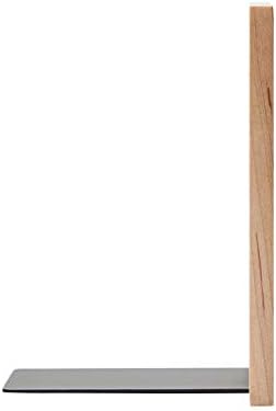 Pandapark Wood Decorative Bookends,Non-Skid Bookend for Shelves,Heavy Duty Bookends,Book Stand for Books/CDs,1 Pair