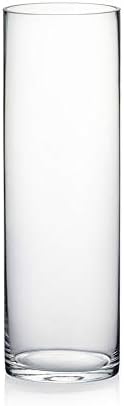 WGV Cylinder Vase, Diameter 5", Height 16", Clear Glass Floral Planter Container, Tall Centerpiece Arrangement for Wedding Party Event Home Office Decor, 1 Piece