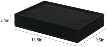 Byken 2 Pcs Ring Organizer Dish Tray,Stackable Jewelry Organizer Trays for Drawer,100 Slots Rings Jewelry Displays for Selling (Black)